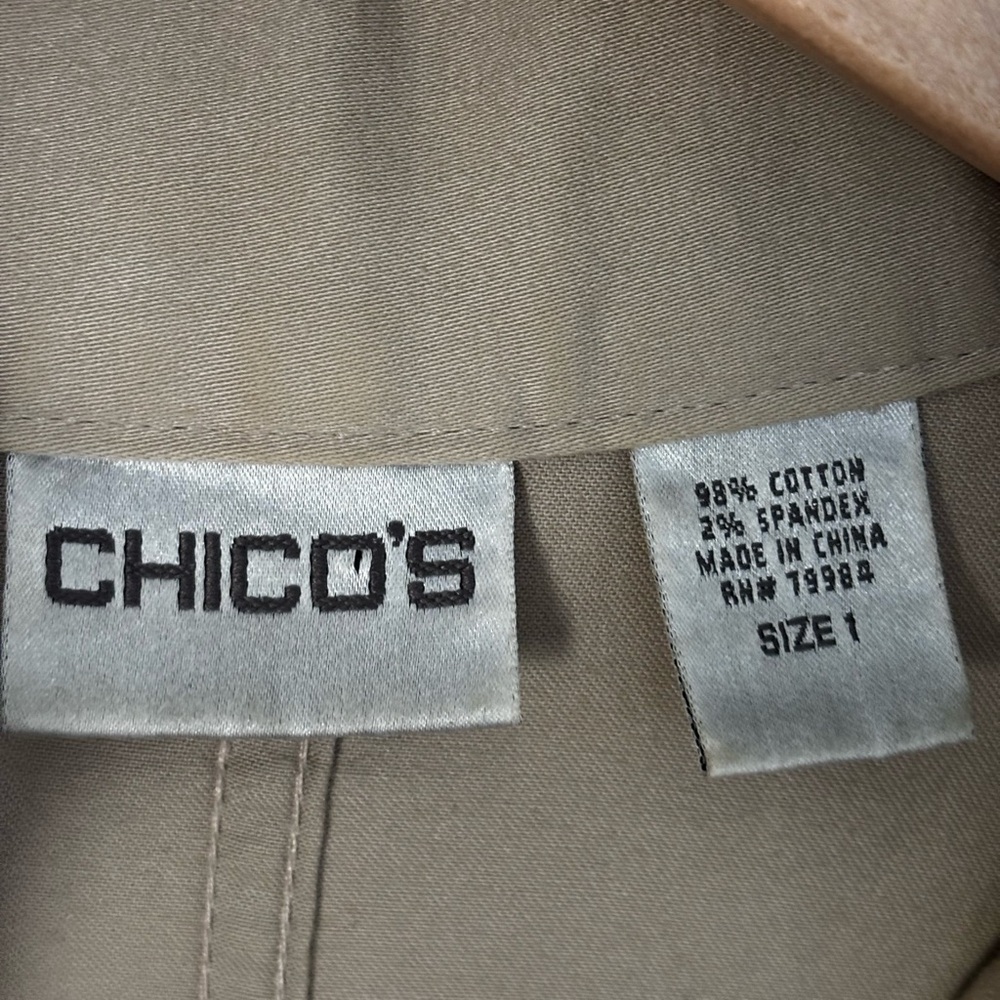 Chico's Military Style Khaki Jacket Size 1 - Picture 6 of 8